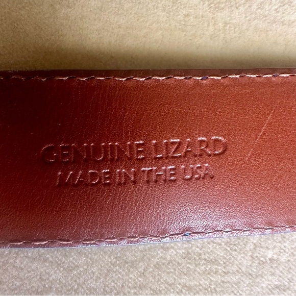 Francis Edward Mens Belt Size M Preppy Exotic Genuine Lizard Leather - Picture 3 of 11